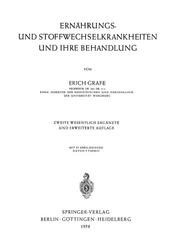Ernährungs- und Stoffwechselkrankheiten und ihre Behandlung