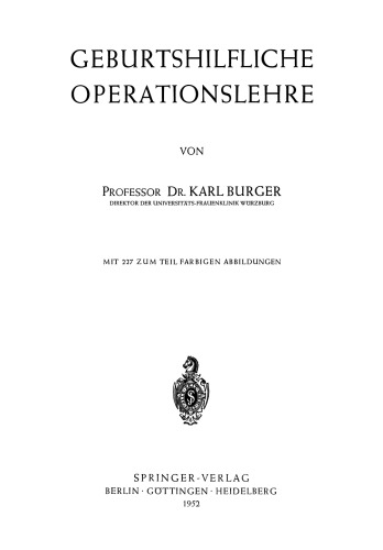 Geburtshilfliche Operationslehre