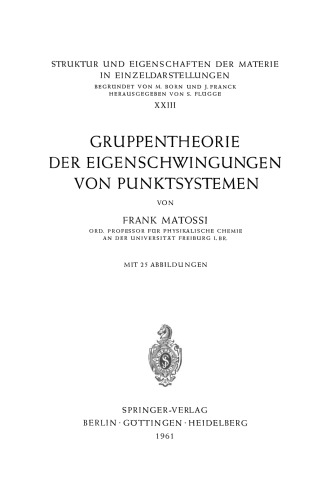 Gruppentheorie der Eigenschwingungen von Punktsystemen