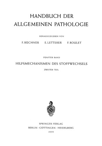 Hilfsmechanismen des Stoffwechsels II
