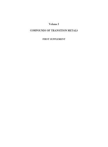 Compounds of Transition Metals