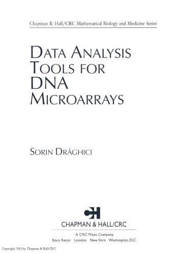 Data Analysis Tools for DNA Microarrays