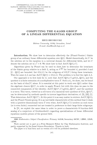 [Article] Computing Galois group of a linear differential equation