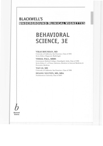 Underground Clinical Vignettes: Behavioral Science: Classical Clinical Cases for USMLE Step 1 Review