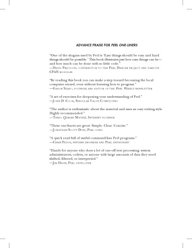 Perl One-Liners: 130 Programs That Get Things Done