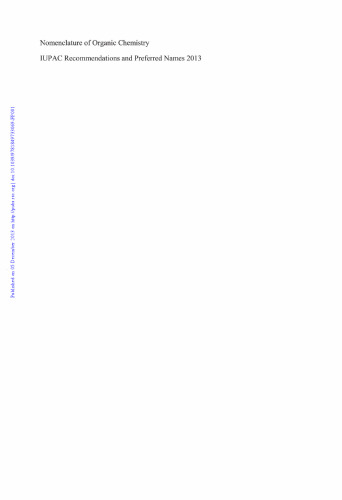 Nomenclature of Organic Chemistry: IUPAC Recommendations and Preferred Names 2013