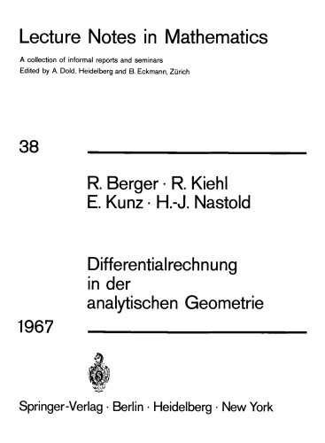 Differentialrechnung in der analytischen Geometrie