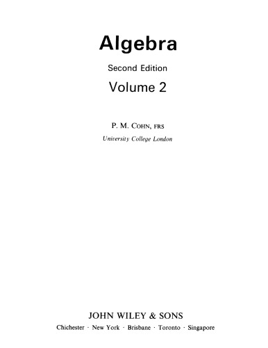 Algebra. Volume 2. Second Edition