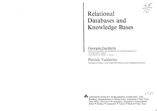 Relational Databases and Knowledge Bases