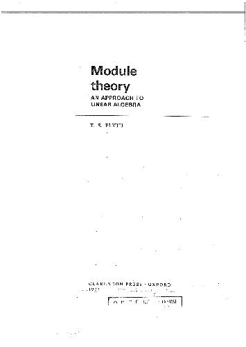 Module theory: an approach to linear algebra