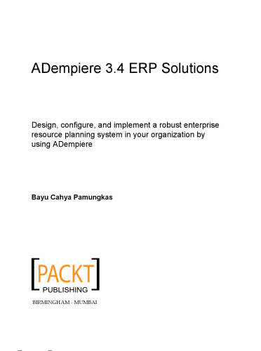 ADempiere 3.4 ERP Solutions