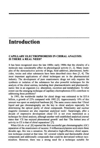 Capillary Electrophoresis in Chiral Analysis