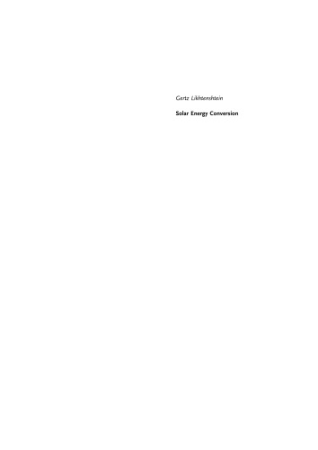 Solar Energy Conversion: Chemical Aspects