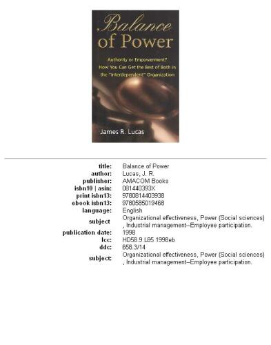 Balance of Power: Authority or Empowerment?  How You Can Get the Best of Both in the 