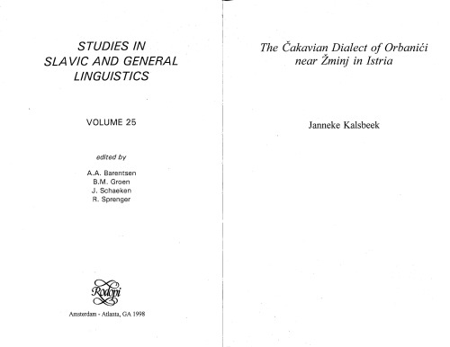 The Čakavian Dialect of Orbanići near Žminj in Istria