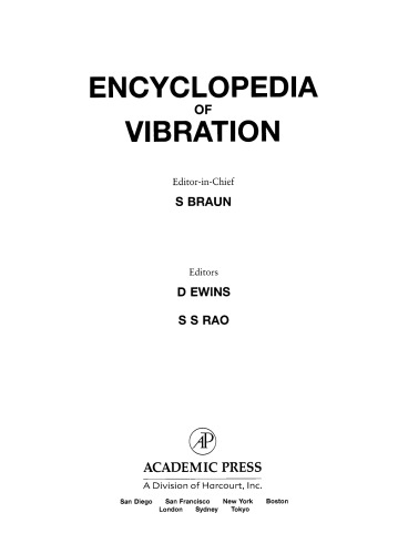 Encyclopedia of vibration: three volumes set