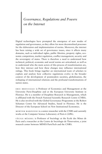 Governance, Regulation and Powers on the Internet