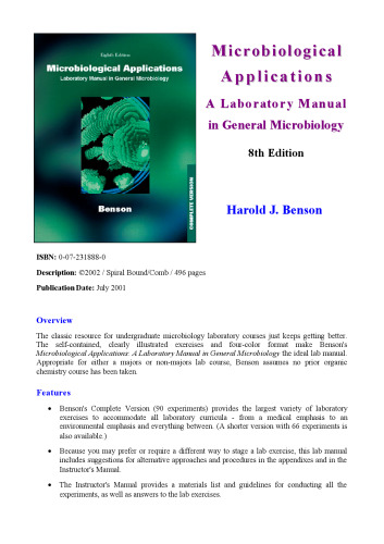 Microbiological Applications: A Laboratory Manual in General Microbiology, Complete Version