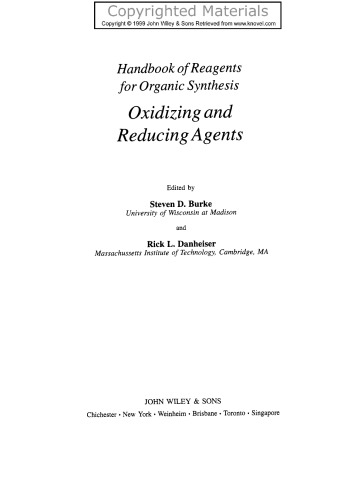 Handbook of reagents for organic synthesis