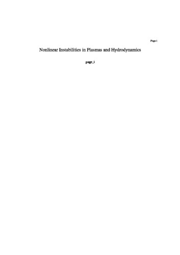 Non-Linear Instabilities in Plasmas and Hydrodynamics