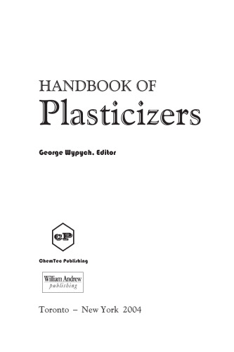Handbook of Plasticizers