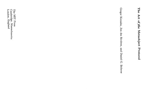 The Art of the Metaobject Protocol