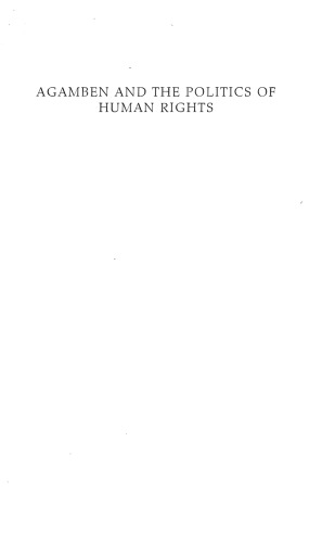 Agamben and the Politics of Human Rights: Statelessness, Images, Violence