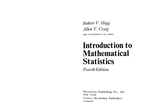 Introduction to Mathematical Statistics