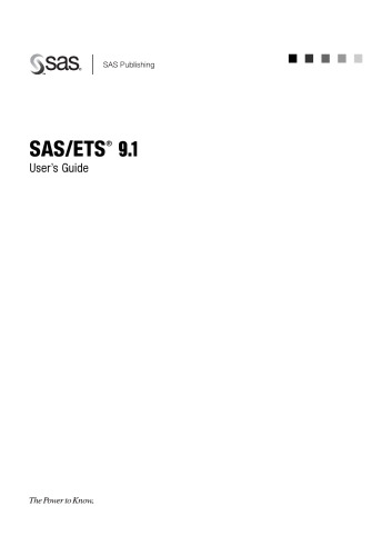 SAS/ETS 9.1 User's Guide - 4 Volume Set