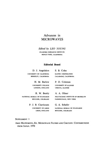Microwave Filters and Circuits: Contributions from Japan