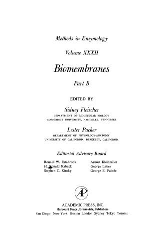 Biomembranes Part B