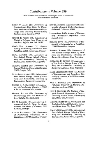 Nitric Oxide, Part D: Oxide Detection, Mitochondria and Cell Functions, and Peroxynitrite Reactions