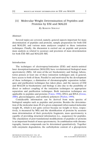 Mass Spectrometry: Modified Proteins and Glycoconjugates