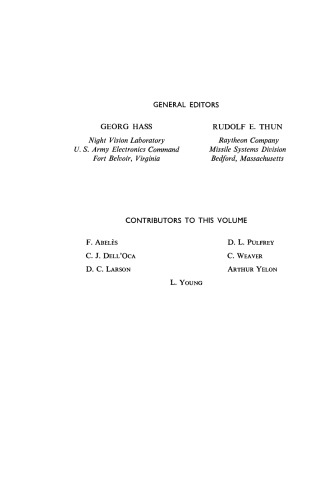 Physics of Thin Films: Advances in Research and Development