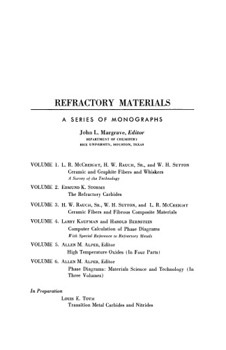 High Temperature Oxides: Oxides of Rare Earths, Titanium, Zirconium, Hafnium, Niobium and Tantalum