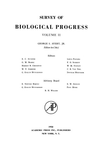 Survey of Biological Progress, Vol. 2