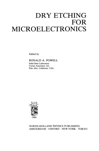 Dry Etching for Microelectronics