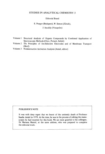 Nondestructive Activation Analysis: With Nuclear Reactors and Radioactive Neutron Sources