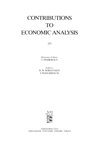 A Basic Needs Policy Model: A General Equilibrium Analysis with Special Reference to Ecuador