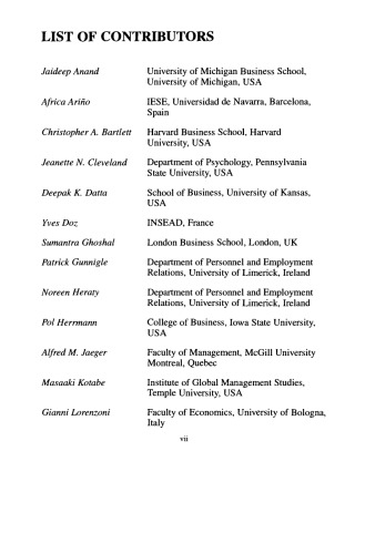 Managing Transnational Firms: Resources, Market Entry and Strategic Alliances