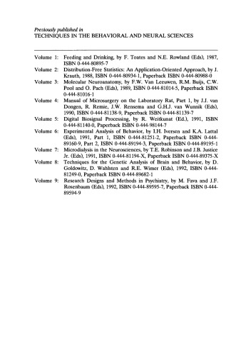 Methods in Behavioral Pharmacology