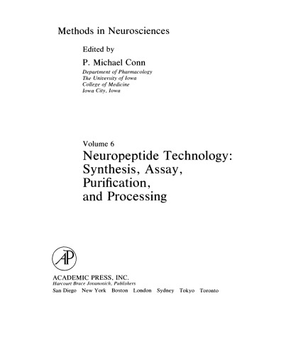 Neuropeptide Technology: Synthesis, Assay, Purification, and Processing