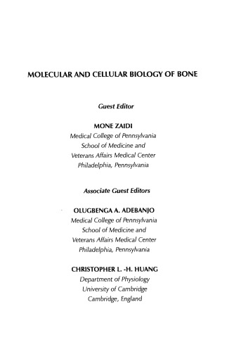 Molecular and Cellular Biology of Bone
