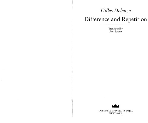 Difference and Repetition
