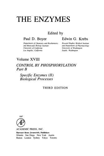 Control by Phosphorylation Part BSpecific Enzymes (II) Biological Processes