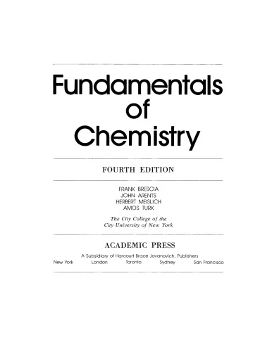 Fundamentals of Chemistry