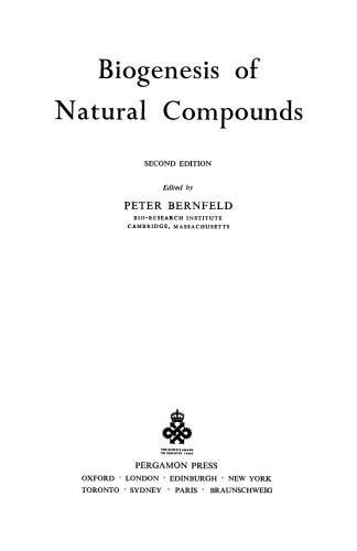 Biogenesis of Natural Compounds