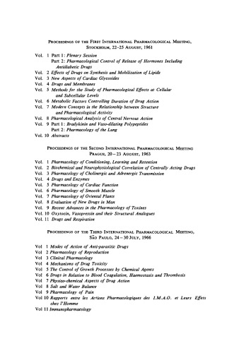 Pharmacology of Reproduction. Proceedings of The Third International Pharmacological Meeting July 24–30, 1966