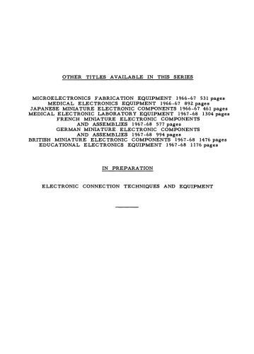 Anglo–American Microelectronics Data 1968–69. Manufacturers A–P