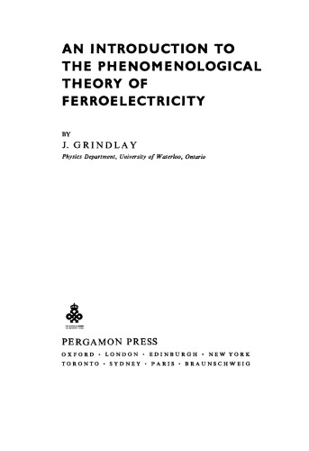 An Introduction to the Phenomenological Theory of Ferroelectricity